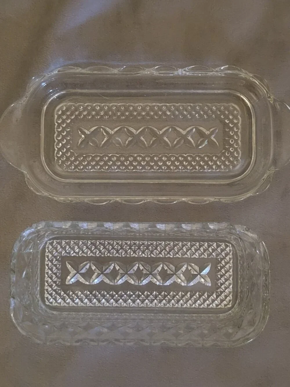 Vintage Wexford Pattern Anchor Hocking Glass Butter Dish Pressed Glass